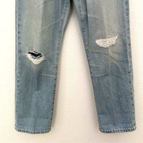 AG Ex-Boyfriend Crop Jeans Denim Pants Distressed Ankle Light Blue Size 26 Reg - Picture 5 of 15
